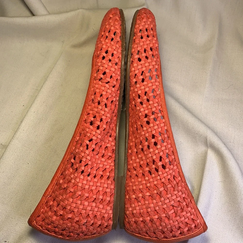 Eileen Fisher leather intarsio woven leather flats